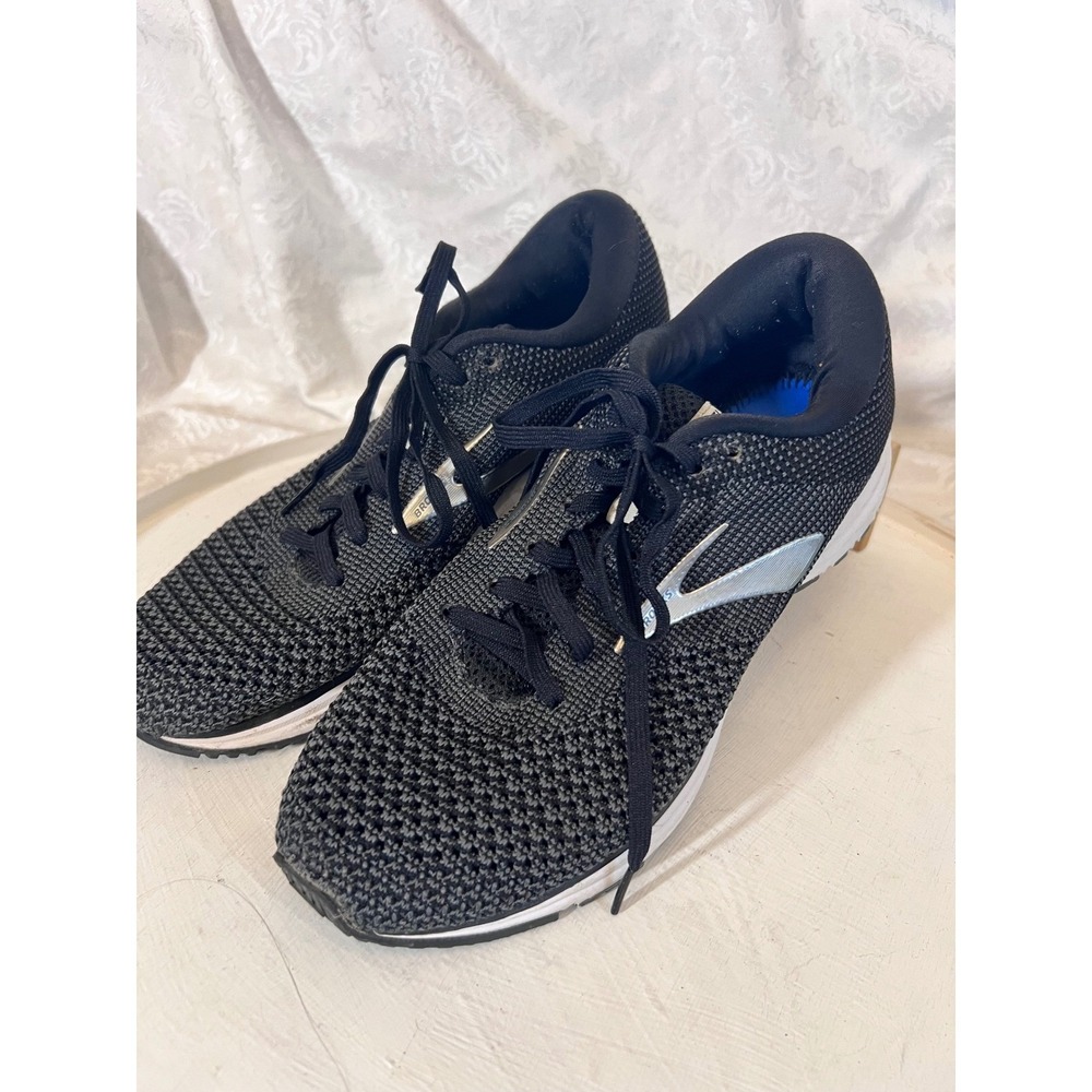Brooks Revel 2 Running Shoes Womens 9.5 Black Grey Knit 1202811B050 Neutral
